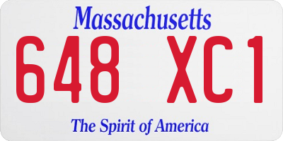 MA license plate 648XC1