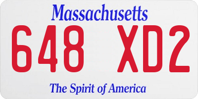MA license plate 648XD2