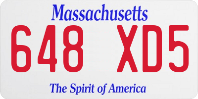 MA license plate 648XD5