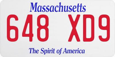 MA license plate 648XD9