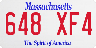 MA license plate 648XF4
