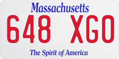 MA license plate 648XG0