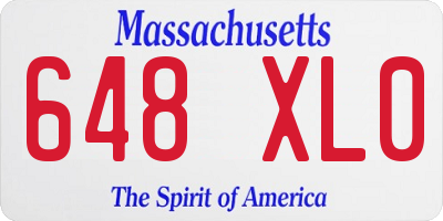 MA license plate 648XL0