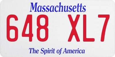 MA license plate 648XL7