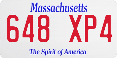MA license plate 648XP4