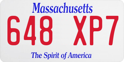 MA license plate 648XP7