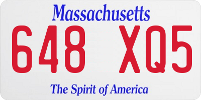MA license plate 648XQ5