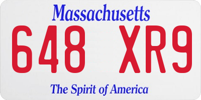MA license plate 648XR9