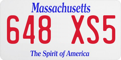 MA license plate 648XS5