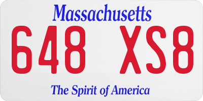 MA license plate 648XS8