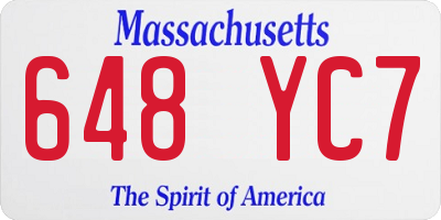 MA license plate 648YC7