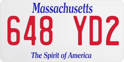 MA license plate 648YD2