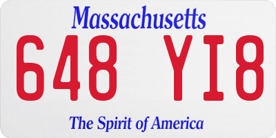 MA license plate 648YI8
