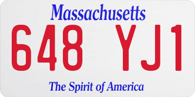 MA license plate 648YJ1