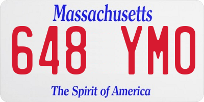 MA license plate 648YM0