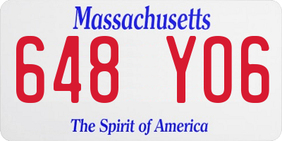 MA license plate 648YO6