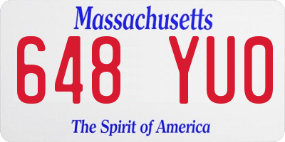 MA license plate 648YU0