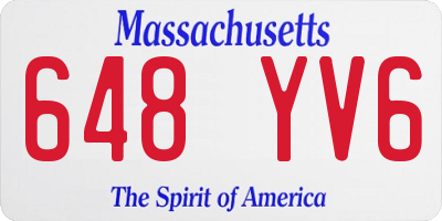 MA license plate 648YV6