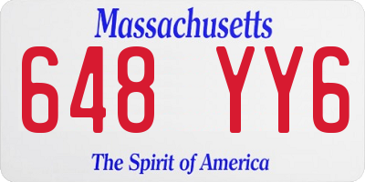 MA license plate 648YY6