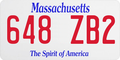 MA license plate 648ZB2