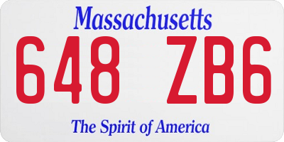 MA license plate 648ZB6