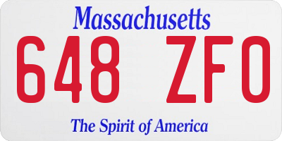 MA license plate 648ZF0