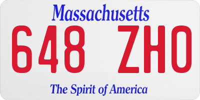 MA license plate 648ZH0
