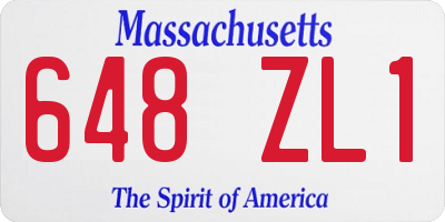 MA license plate 648ZL1