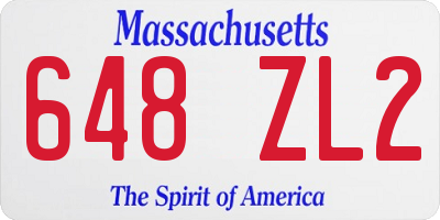 MA license plate 648ZL2