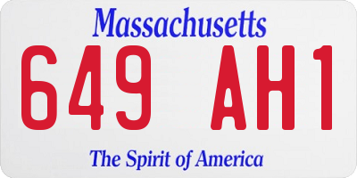 MA license plate 649AH1