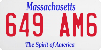 MA license plate 649AM6