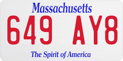 MA license plate 649AY8
