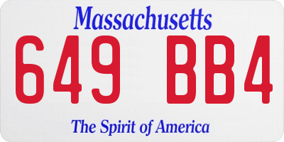 MA license plate 649BB4
