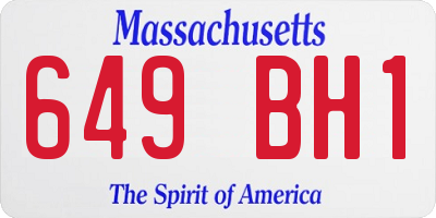 MA license plate 649BH1