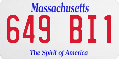 MA license plate 649BI1