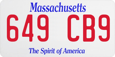 MA license plate 649CB9