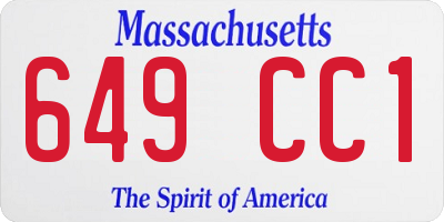 MA license plate 649CC1