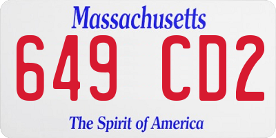 MA license plate 649CD2