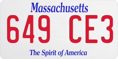 MA license plate 649CE3
