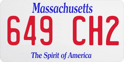 MA license plate 649CH2