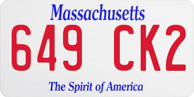 MA license plate 649CK2