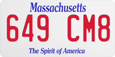 MA license plate 649CM8