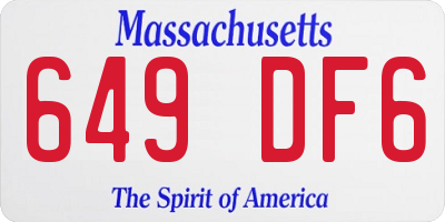 MA license plate 649DF6