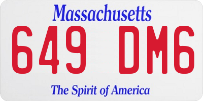 MA license plate 649DM6