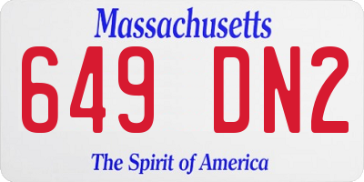 MA license plate 649DN2
