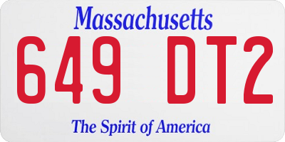 MA license plate 649DT2