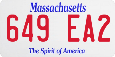 MA license plate 649EA2