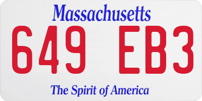 MA license plate 649EB3