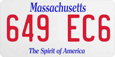 MA license plate 649EC6