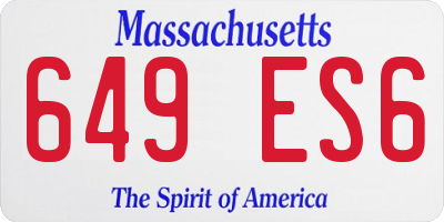 MA license plate 649ES6